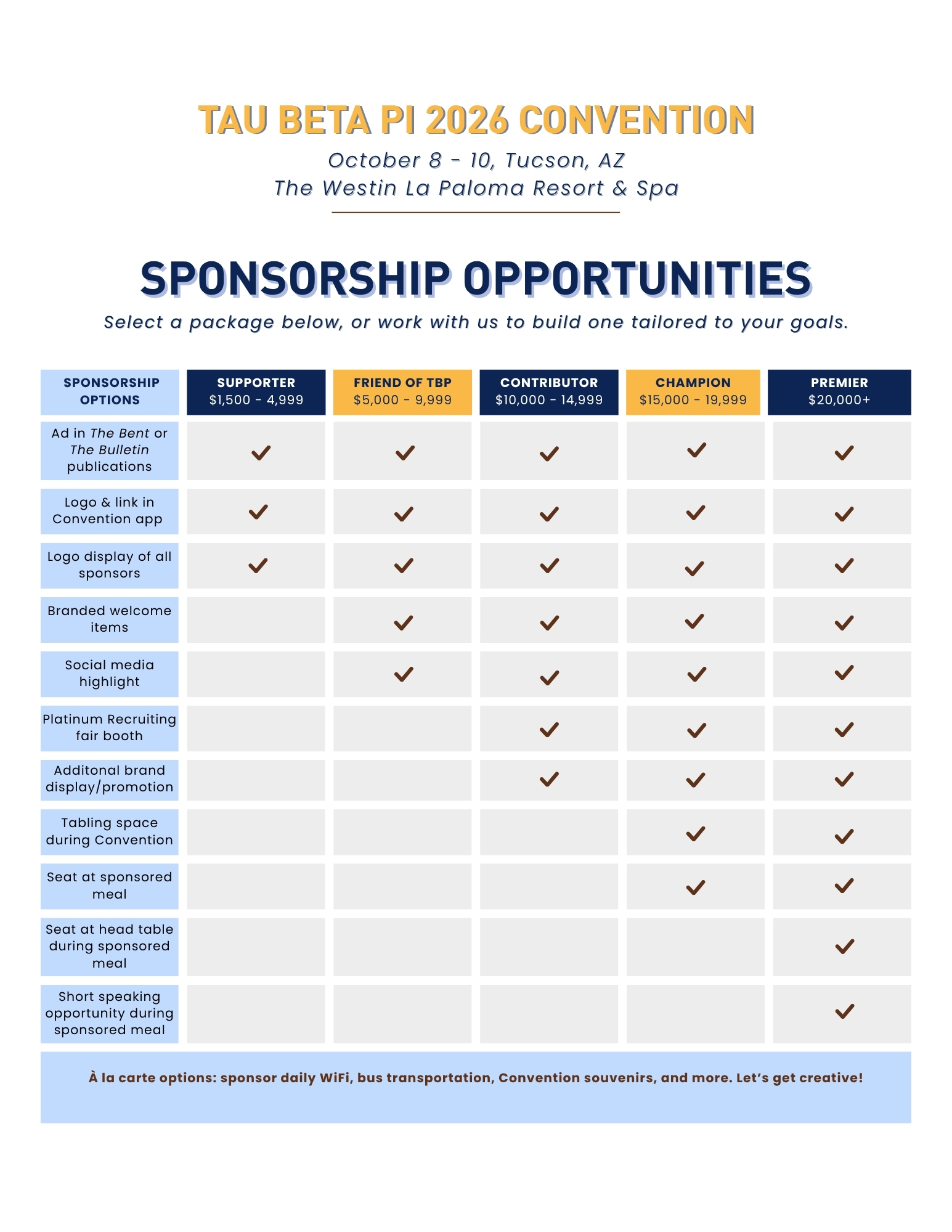 Graphic showing sponsorship opportunities.